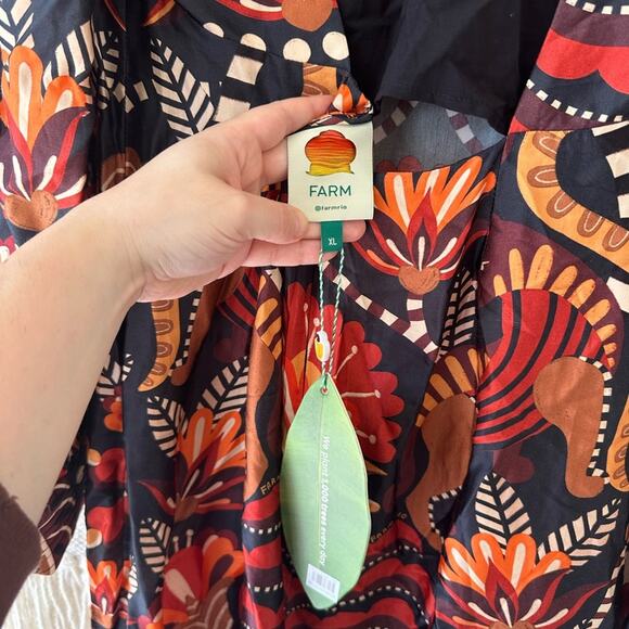 NWT: Farm Rio Nature Beauty Backless Midi Dress - Picture 3 of 12